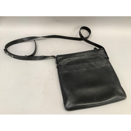 37 - A Loewe black leather shoulder bag, 28cm x 26cm wide