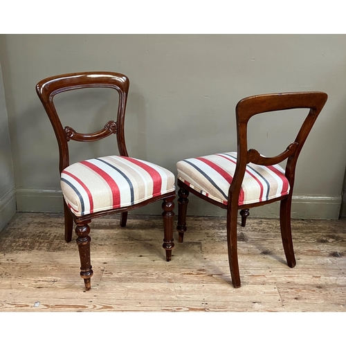 50 - Four mahogany Victorian dining chairs on turned legs