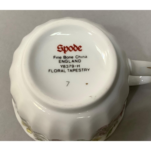 11 - A Spode floral tapestry dinner tea and coffee service comprising six dinner plates, six dessert plat... 