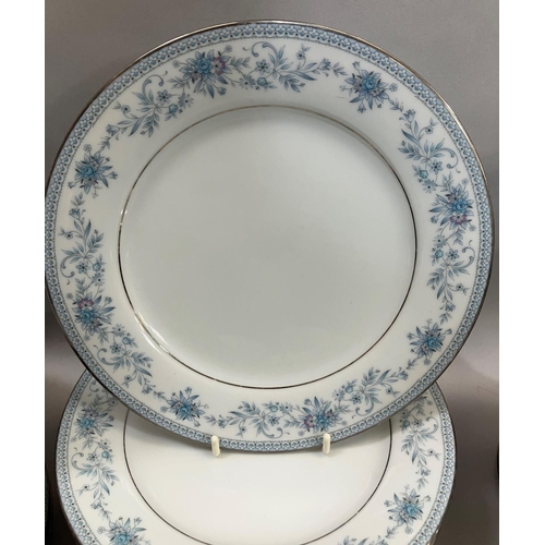 38 - A Noritake dinner and tea service of blue hill pattern comprising seventeen tea cups, nineteen sauce... 