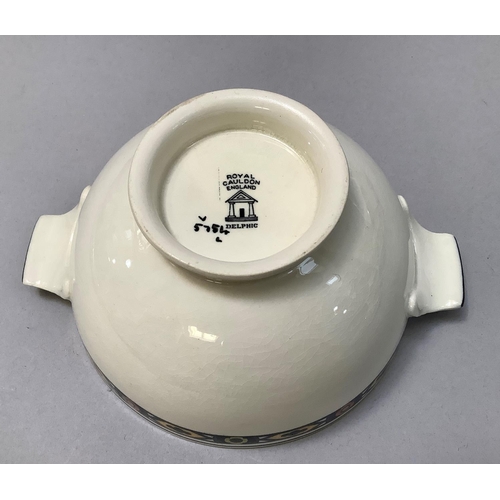 30 - A Susie Cooper Whispering Grass tea service comprising sugar and cream, two large plates, twelve tea... 