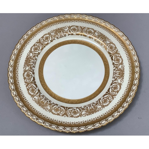 44 - A large quantity of gilt and black on white tea ware of various designs together with a triple hors ... 