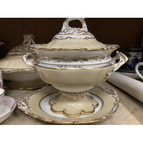 41 - A collection of 19th century Sunderland ware including a large jug decorated with fruits, sugar bowl... 