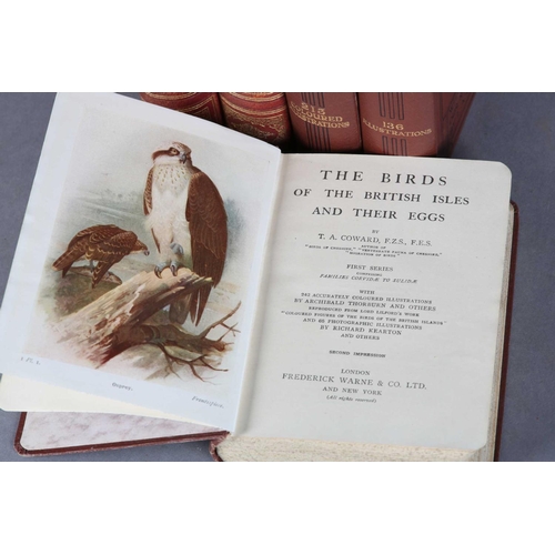 11 - COWARD (T A), The Birds of the British Isles and Their Eggs, 1920 2nd imp., 3 vols, pub. Frederick W... 