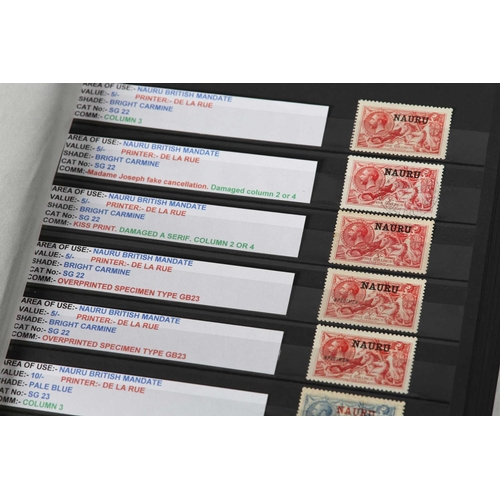 38 - TWO GREEN COVER GLASSINE SHEET STOCK BOOKS with a rare specialist and unique collection of GB Coloni... 