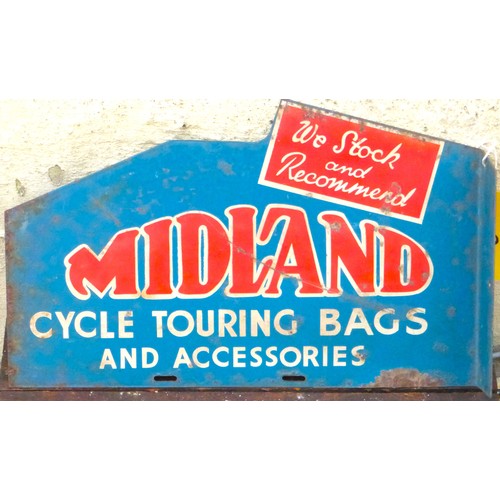 379 - Midland Touring Accessories. A shaped double-sided sign. 10 x 16 inches.

Please note we are unable ... 