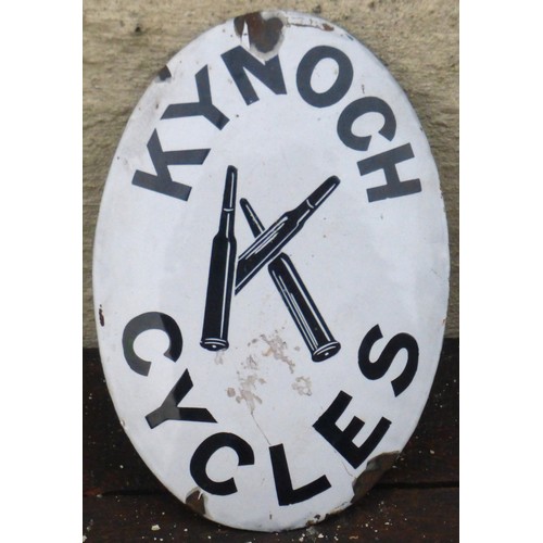 381 - Kynoch Cycles. A rare domed and ovoid-shaped enamel sign. 9 x 15 inches.

Please note we are unable ... 