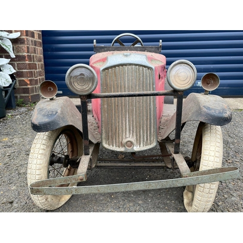 109 - Lines Bros Vauxhall Pedal Car. Ex long term storage, and mostly complete. A spare windscreen is incl... 