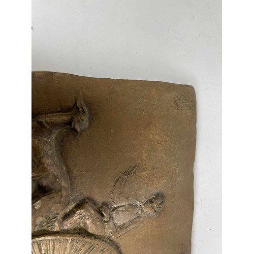 241 - Plaque Showing Rider on machine accompanied by his dog.

This item is Category B on our Shipping Pol... 