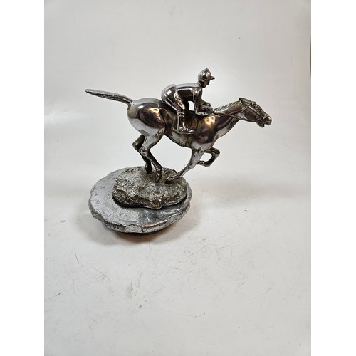 25 - Desmo Horse Racing & Jockey Motor Car Mascot, Chrome Plated on Large radiator Cap.

This item is Cat... 