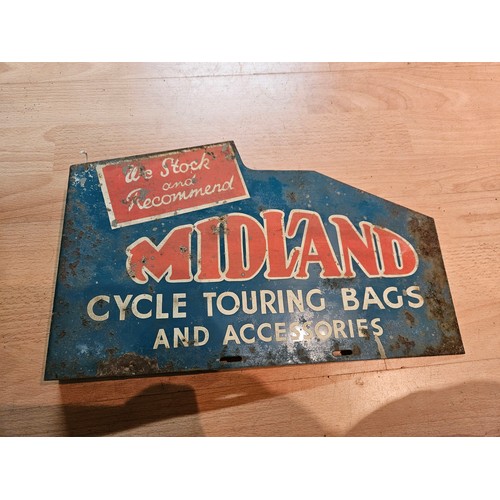 379 - Midland Touring Accessories. A shaped double-sided sign. 10 x 16 inches.

Please note we are unable ... 