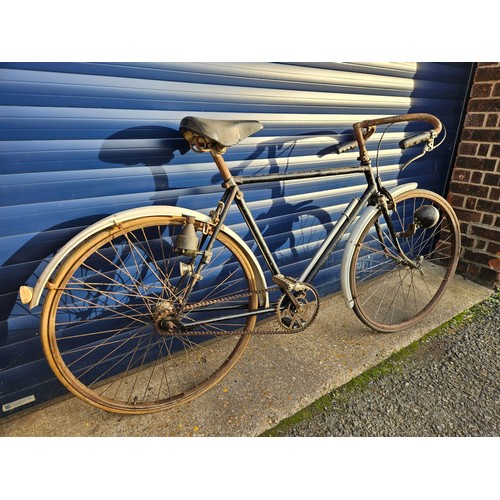 280 - A gentlemans Silver Sport Sunbeam sport bicycle. 3 speed KS type hub, lauterwasser bars, centre pull... 