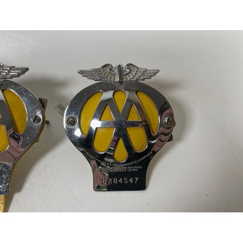 14 - A selection of AA and RAC Car Badges together with an AA Keyring

This item is category B in our Shi... 