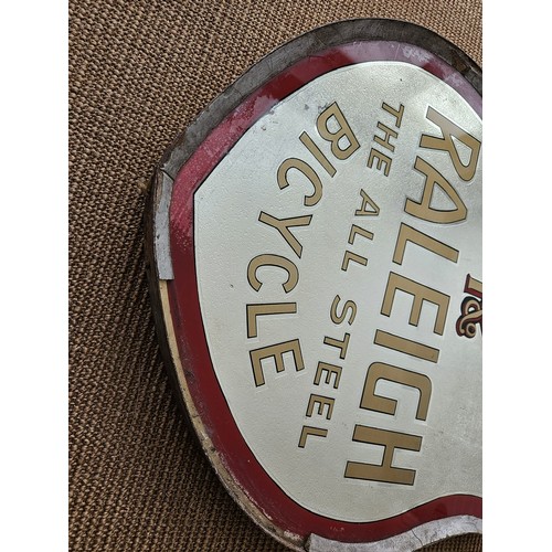 382 - Raleigh Glass Advertising Sign. A very rare double-sided hanging transfer printed glass promotional ... 