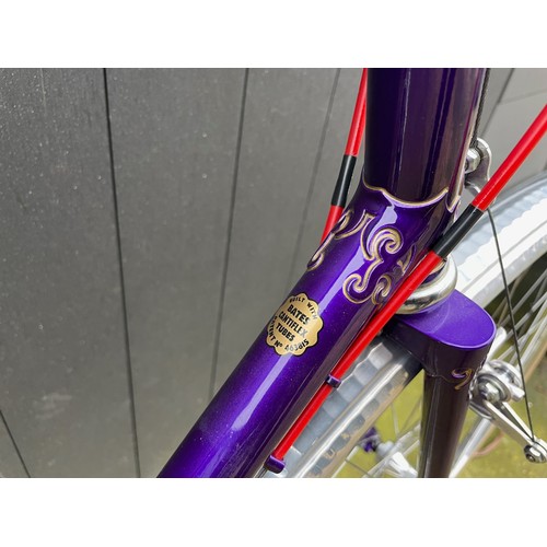 274 - Bates Cantiflex / Diadrant 60cm CTC Road Bicycle. Phase 1 hand cut lug work, flam purple finish, onl... 