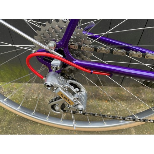 274 - Bates Cantiflex / Diadrant 60cm CTC Road Bicycle. Phase 1 hand cut lug work, flam purple finish, onl... 