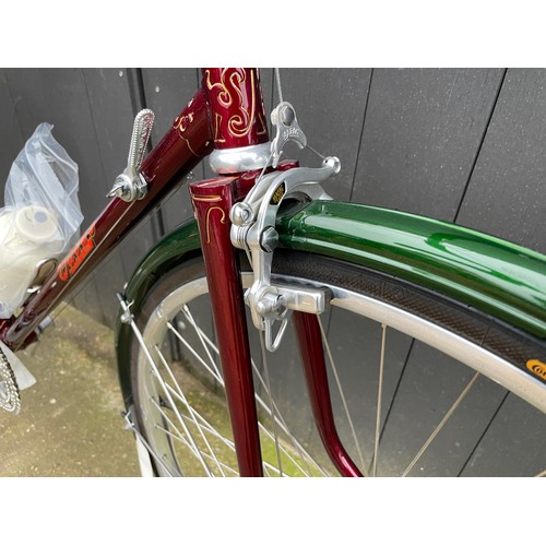 275 - Bates 'Club' 58cm CTC Road Bicycle. Phase 2 hand cut lugwork, Flam Red, unridden, built by Ron Coope... 