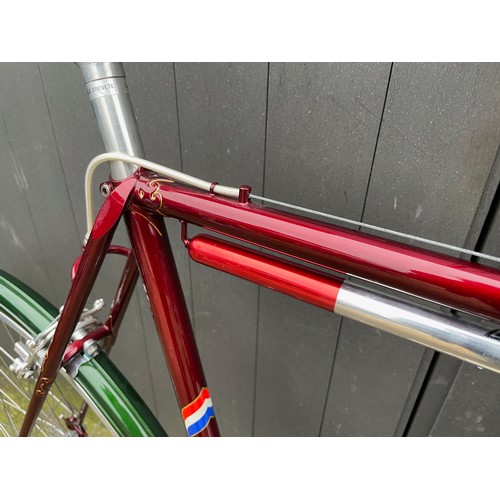 275 - Bates 'Club' 58cm CTC Road Bicycle. Phase 2 hand cut lugwork, Flam Red, unridden, built by Ron Coope... 