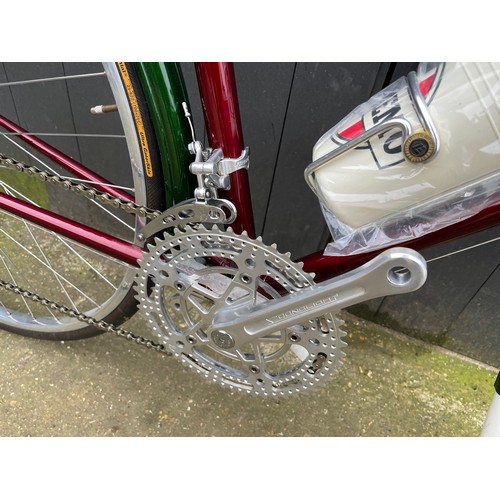 275 - Bates 'Club' 58cm CTC Road Bicycle. Phase 2 hand cut lugwork, Flam Red, unridden, built by Ron Coope... 