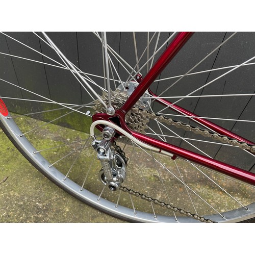 275 - Bates 'Club' 58cm CTC Road Bicycle. Phase 2 hand cut lugwork, Flam Red, unridden, built by Ron Coope... 