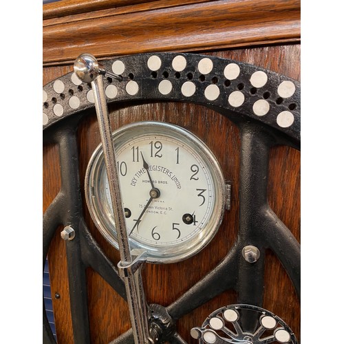 235 - A Dey Time Register Clocking in Machine. US manufactured and supplied by Howard Bros of London. An e... 