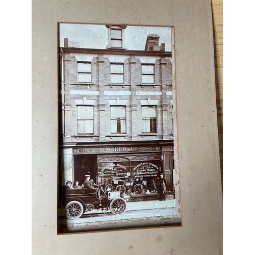 186 - A large mounted photograph depicting C Baker & Co Cycle Engineers premises. A wonderful period photo... 