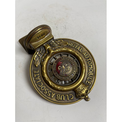 17 - Royal Automobile Club Associate Badge (Leciester). For Leicestershire Automobile Club by Kington & C... 