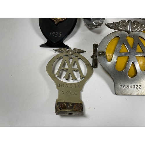 1 - Assortment of Car & Motor Cycle Badges: AA, AA Cycles, Isle of Man, Coronation 1953, Auto Cycle Unio... 