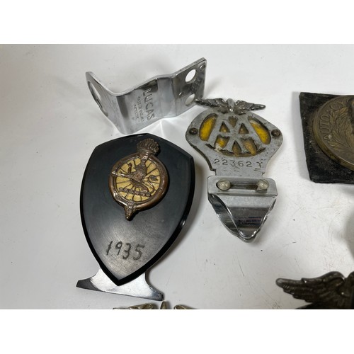1 - Assortment of Car & Motor Cycle Badges: AA, AA Cycles, Isle of Man, Coronation 1953, Auto Cycle Unio... 