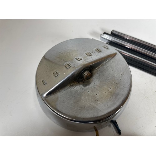 36 - Selection of parts ex 1966 Jaguar S Type, XKE Wheel Nut, Car Badge and 4no Luggage Runners, and elec... 
