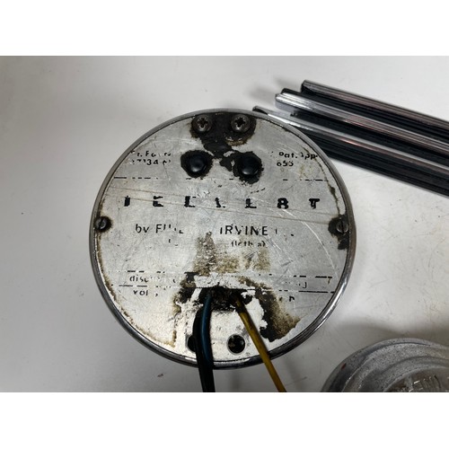 36 - Selection of parts ex 1966 Jaguar S Type, XKE Wheel Nut, Car Badge and 4no Luggage Runners, and elec... 
