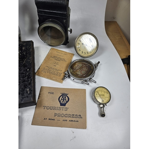 78 - 2no Vintage Motoring Oil Lamps t/w 2no Motorist First Aid Kits and Other Sundry Items

Shipping Rate... 