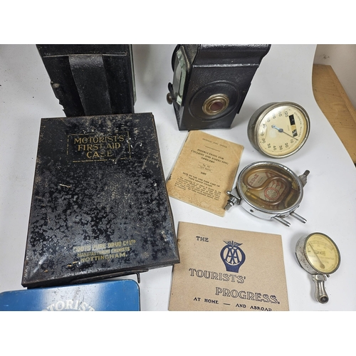 78 - 2no Vintage Motoring Oil Lamps t/w 2no Motorist First Aid Kits and Other Sundry Items

Shipping Rate... 