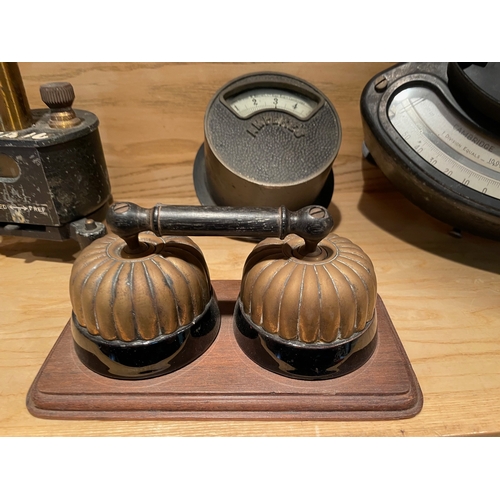 13 - Selection of Electrical Scientific Equipment, Jelly Mold Paired Light Switch, 5A Ammeter, Cambridge ... 
