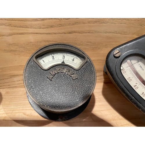 13 - Selection of Electrical Scientific Equipment, Jelly Mold Paired Light Switch, 5A Ammeter, Cambridge ... 