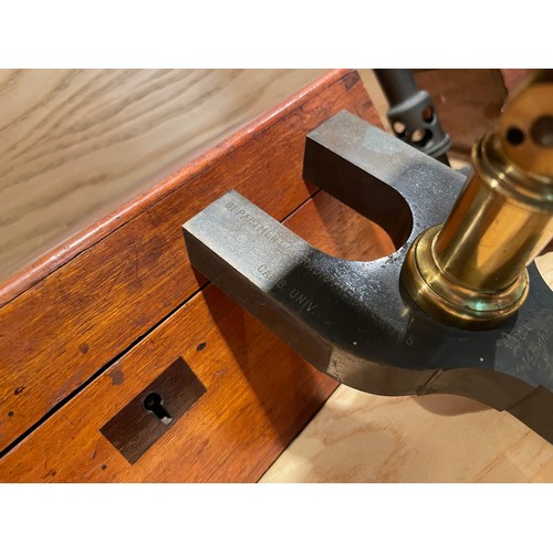 6 - 2no Microscopes t/w A Cambridge University Bunsen Burner. Both Microscopes marked Department of Radi... 