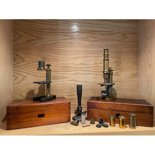 6 - 2no Microscopes t/w A Cambridge University Bunsen Burner. Both Microscopes marked Department of Radi... 