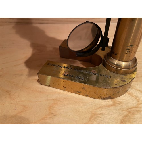 6 - 2no Microscopes t/w A Cambridge University Bunsen Burner. Both Microscopes marked Department of Radi... 