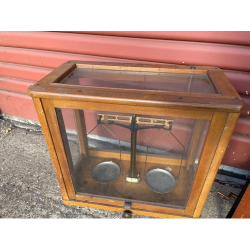 15 - 2no Laboratory Analytical Balances in Glazed Cases. One by L'Oertling & Co of London.

In House Ship... 