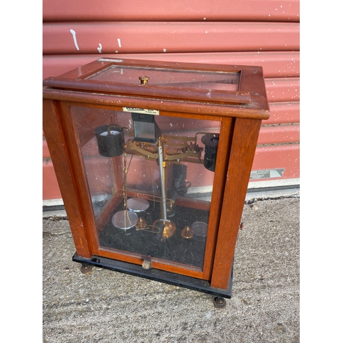 15 - 2no Laboratory Analytical Balances in Glazed Cases. One by L'Oertling & Co of London.

In House Ship... 