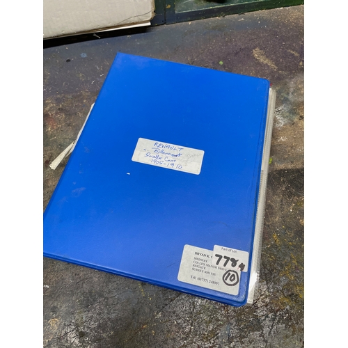 99 - Renault Cars Vintage Photographic Archive 1898-1939. Ten Folders of Period Photographs, Postcards, A... 