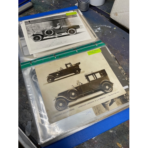 99 - Renault Cars Vintage Photographic Archive 1898-1939. Ten Folders of Period Photographs, Postcards, A... 