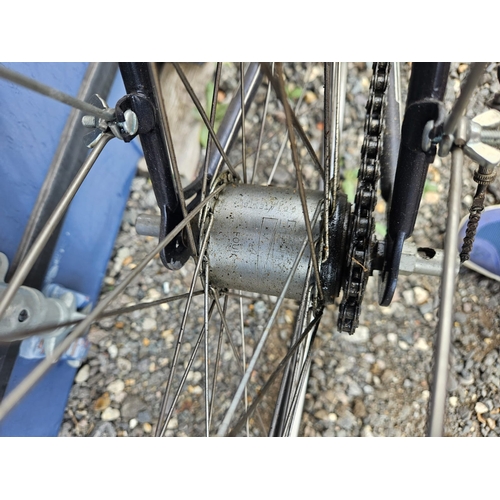 164 - Raleigh Record Ace Road Bicycle, Restored, Blue and white, Brooks b66, Carradice Bag, 27 x 1 1/4