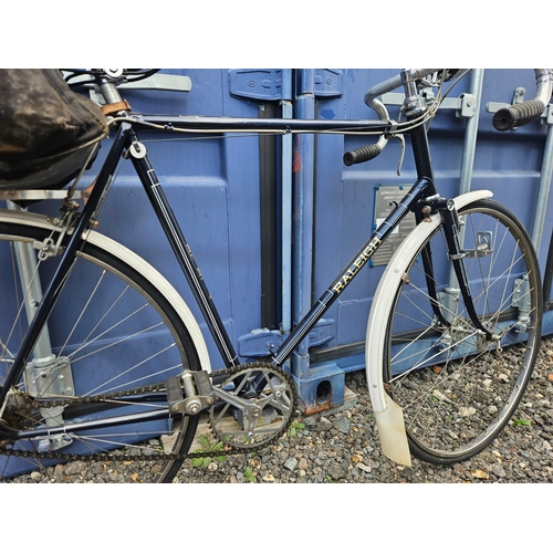 164 - Raleigh Record Ace Road Bicycle, Restored, Blue and white, Brooks b66, Carradice Bag, 27 x 1 1/4