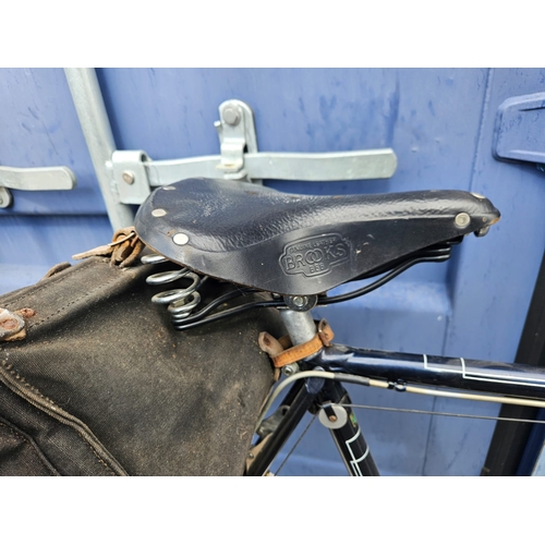 164 - Raleigh Record Ace Road Bicycle, Restored, Blue and white, Brooks b66, Carradice Bag, 27 x 1 1/4