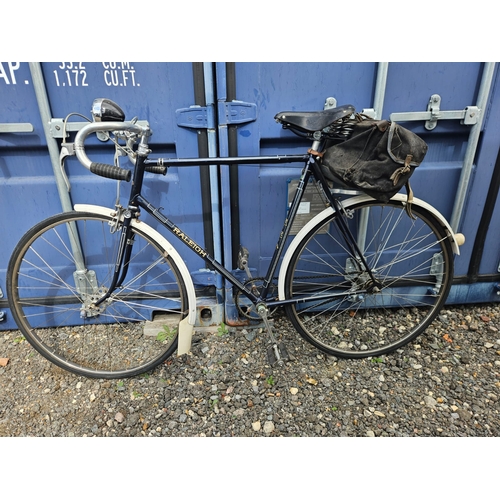 164 - Raleigh Record Ace Road Bicycle, Restored, Blue and white, Brooks b66, Carradice Bag, 27 x 1 1/4