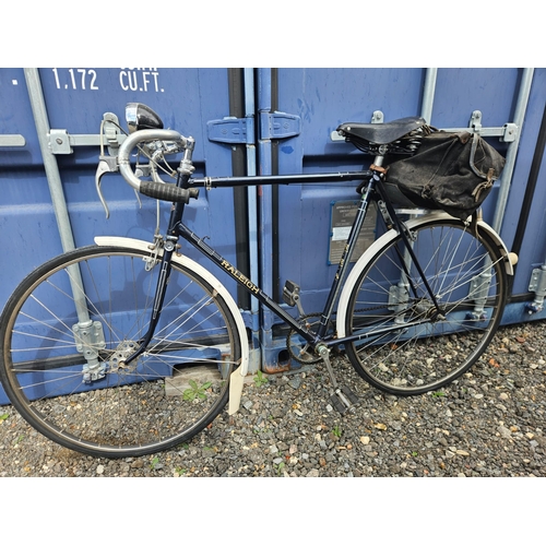 164 - Raleigh Record Ace Road Bicycle, Restored, Blue and white, Brooks b66, Carradice Bag, 27 x 1 1/4