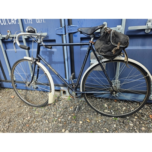 164 - Raleigh Record Ace Road Bicycle, Restored, Blue and white, Brooks b66, Carradice Bag, 27 x 1 1/4