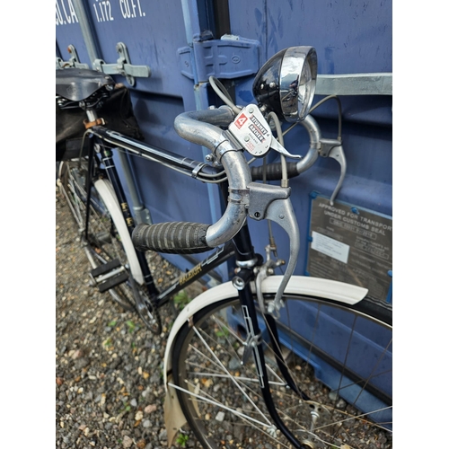 164 - Raleigh Record Ace Road Bicycle, Restored, Blue and white, Brooks b66, Carradice Bag, 27 x 1 1/4