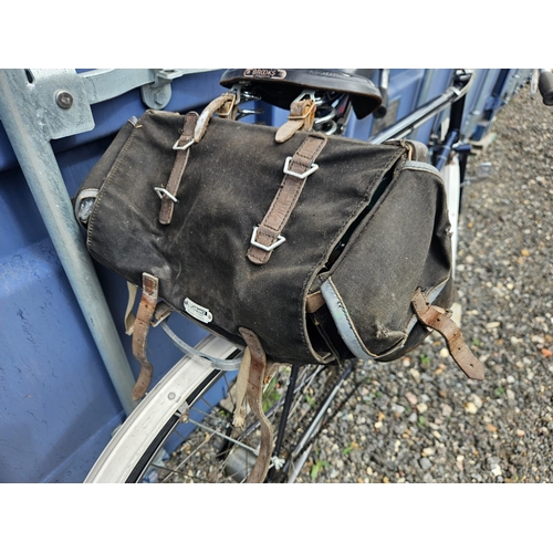 164 - Raleigh Record Ace Road Bicycle, Restored, Blue and white, Brooks b66, Carradice Bag, 27 x 1 1/4